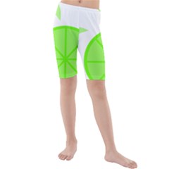 Fruit Lime Green Kids  Mid Length Swim Shorts by Alisyart