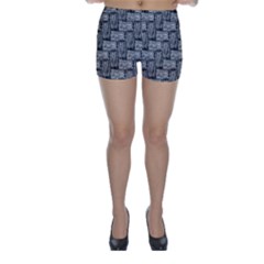 Gray Pattern Skinny Shorts by Valentinaart