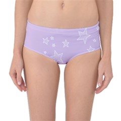 Star Lavender Purple Space Mid-waist Bikini Bottoms by Alisyart