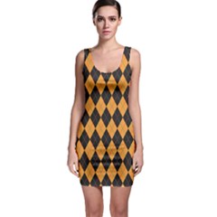 Plaid Triangle Line Wave Chevron Yellow Red Blue Orange Black Beauty Argyle Sleeveless Bodycon Dress by Alisyart