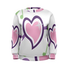 Sweetie Belle s Love Heart Star Music Note Green Pink Purple Women s Sweatshirt by Alisyart