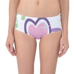 Sweetie Belle s Love Heart Star Music Note Green Pink Purple Mid-waist Bikini Bottoms by Alisyart