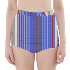 Colorful Stripes High-waisted Bikini Bottoms by Simbadda