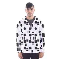 Black And White Pattern Hooded Wind Breaker (men) by Simbadda