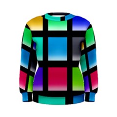 Colorful Background Squares Women s Sweatshirt by Simbadda