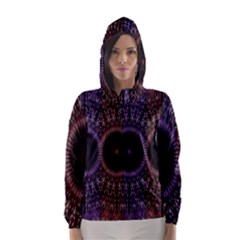 Digital Colored Ornament Computer Graphic Hooded Wind Breaker (women) by Simbadda