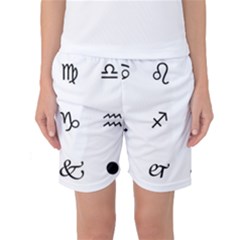 Set Of Black Web Dings On White Background Abstract Symbols Women s Basketball Shorts by Amaryn4rt
