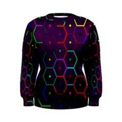 Color Bee Hive Pattern Women s Sweatshirt