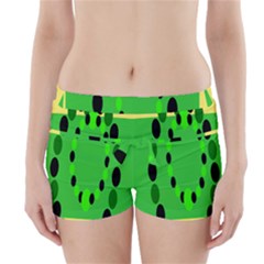 Circular Dot Selections Green Yellow Black Boyleg Bikini Wrap Bottoms by Alisyart