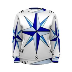 Compass Blue Star Women s Sweatshirt by Alisyart