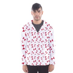 Hour Glass Pattern Red White Triangle Hooded Wind Breaker (men) by Alisyart