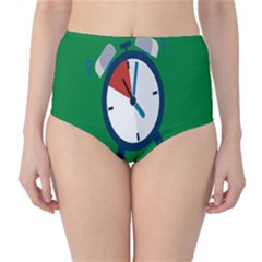 Alarm Clock Weker Time Red Blue Green High-waist Bikini Bottoms by Alisyart