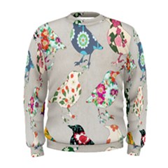 Birds Floral Pattern Wallpaper Men s Sweatshirt