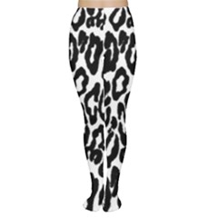 Black And White Leopard Skin Women s Tights by Amaryn4rt