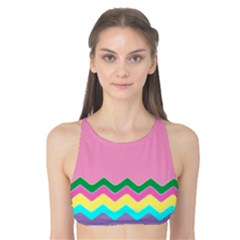 Easter Chevron Pattern Stripes Tank Bikini Top by Amaryn4rt