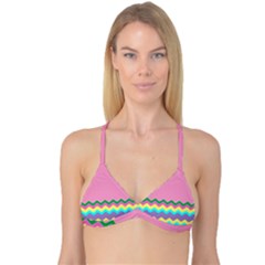Easter Chevron Pattern Stripes Reversible Tri Bikini Top by Amaryn4rt