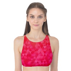 Abstract Red Octagon Polygonal Texture Tank Bikini Top by TastefulDesigns
