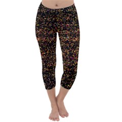 Colorful And Glowing Pixelated Pattern Capri Winter Leggings  by Amaryn4rt