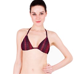 Colorful And Glowing Pixelated Pixel Pattern Bikini Top by Amaryn4rt