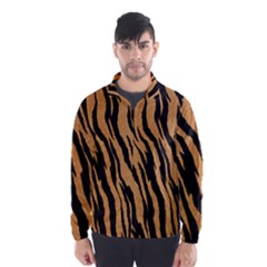 Tiger Animal Print A Completely Seamless Tile Able Background Design Pattern Wind Breaker (men) by Amaryn4rt