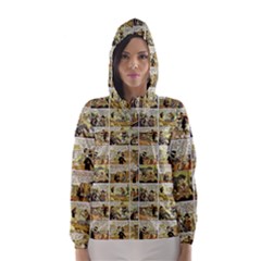 Old Comic Strip Hooded Wind Breaker (women) by Valentinaart