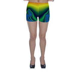 Fractal Wallpaper Water And Fire Skinny Shorts by Amaryn4rt