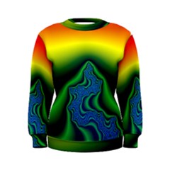 Fractal Wallpaper Water And Fire Women s Sweatshirt