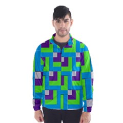 Geometric 3d Mosaic Bold Vibrant Wind Breaker (men) by Amaryn4rt