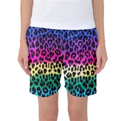 Cheetah Neon Rainbow Animal Women s Basketball Shorts by Alisyart