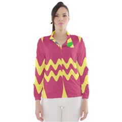 Easter Egg Shapes Large Wave Green Pink Blue Yellow Wind Breaker (women) by Alisyart