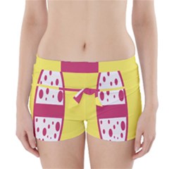 Easter Egg Shapes Large Wave Pink Yellow Circle Dalmation Boyleg Bikini Wrap Bottoms by Alisyart