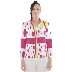 Easter Egg Shapes Large Wave Pink Yellow Circle Dalmation Wind Breaker (women) by Alisyart