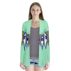 Draw Butterfly Green Blue White Fly Animals Cardigans by Alisyart