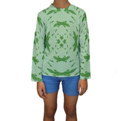 Green Hole Kids  Long Sleeve Swimwear by Alisyart