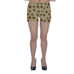 Compass Circle Brown Skinny Shorts by Alisyart