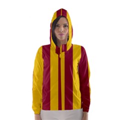 Red Yellow Flag Hooded Wind Breaker (women) by Alisyart