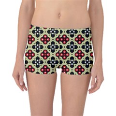 Seamless Floral Flower Star Red Black Grey Boyleg Bikini Bottoms by Alisyart