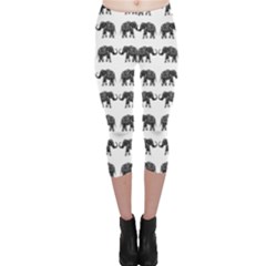 Indian Elephant Pattern Capri Leggings  by Valentinaart