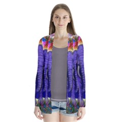 Abstract Elephant With Butterfly Ears Colorful Galaxy Cardigans by EDDArt