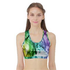 Colour Smoke Rainbow Color Design Sports Bra With Border by Amaryn4rt