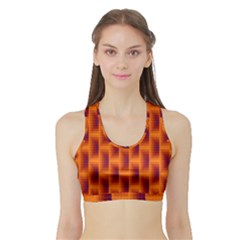 Fractal Multicolored Background Sports Bra With Border