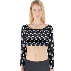 Floral Pattern Long Sleeve Crop Top by Valentinaart