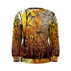 Summer Sun Set Fractal Forest Background Women s Sweatshirt by Amaryn4rt