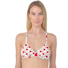 Apple Pattern Reversible Tri Bikini Top by Valentinaart