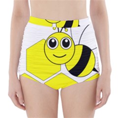 Bee Wasp Yellow High-waisted Bikini Bottoms by Alisyart