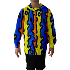 Digitally Created Abstract Squiggle Stripes Hooded Wind Breaker (kids) by Simbadda