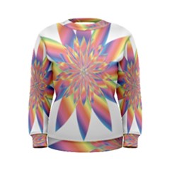 Chromatic Flower Gold Rainbow Star Women s Sweatshirt by Alisyart