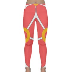 Flower With Heart Shaped Petals Pink Yellow Red Classic Yoga Leggings by Alisyart