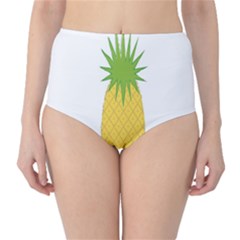 Fruit Pineapple Yellow Green High-waist Bikini Bottoms by Alisyart