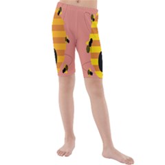 Honeycomb Wasp Kids  Mid Length Swim Shorts by Alisyart